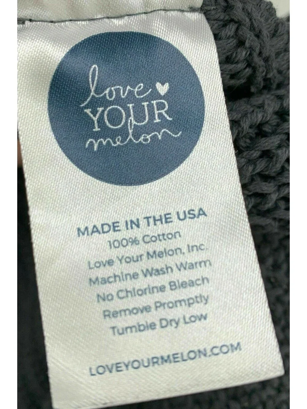 Love Your Melon Poncho Shawl Knit Sweater Women Large Cotton Charcoal Gray Scarf